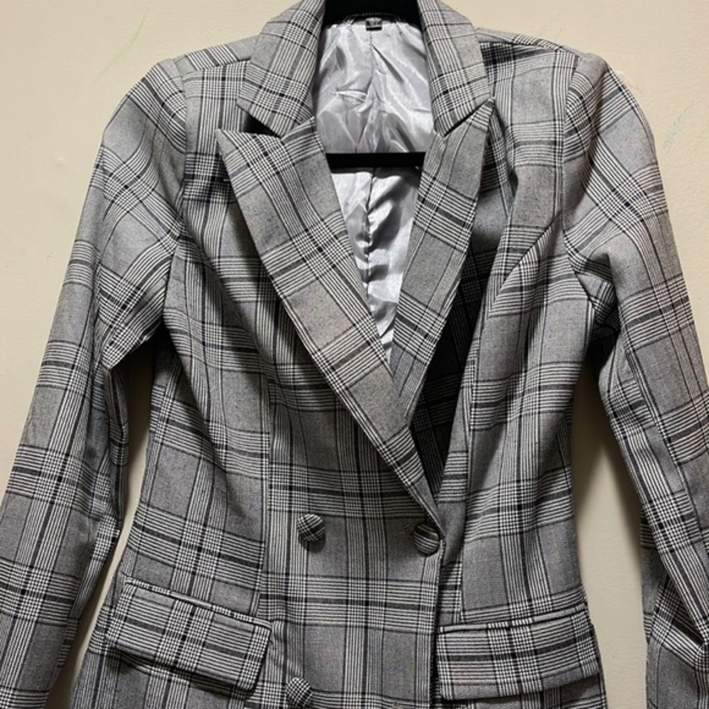 PLAID BLAZER DRESS